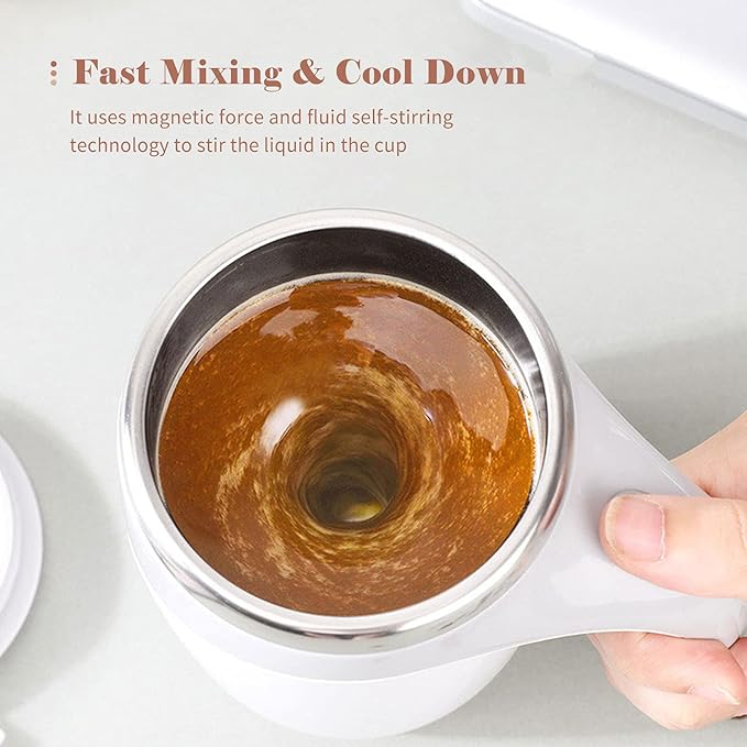 Smart Self-Stirring Mug 380ml | Automatic Magnetic | USB Rechargeable